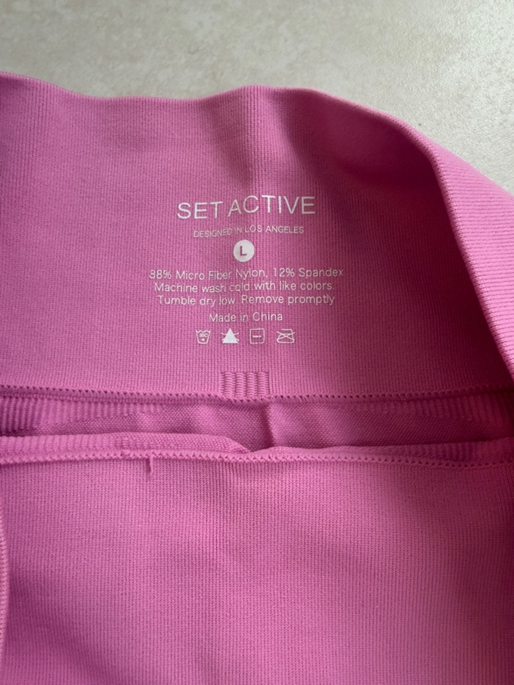 SET Active Pink High-Waist Ribbed Bike Shorts - Picture 3 of 3